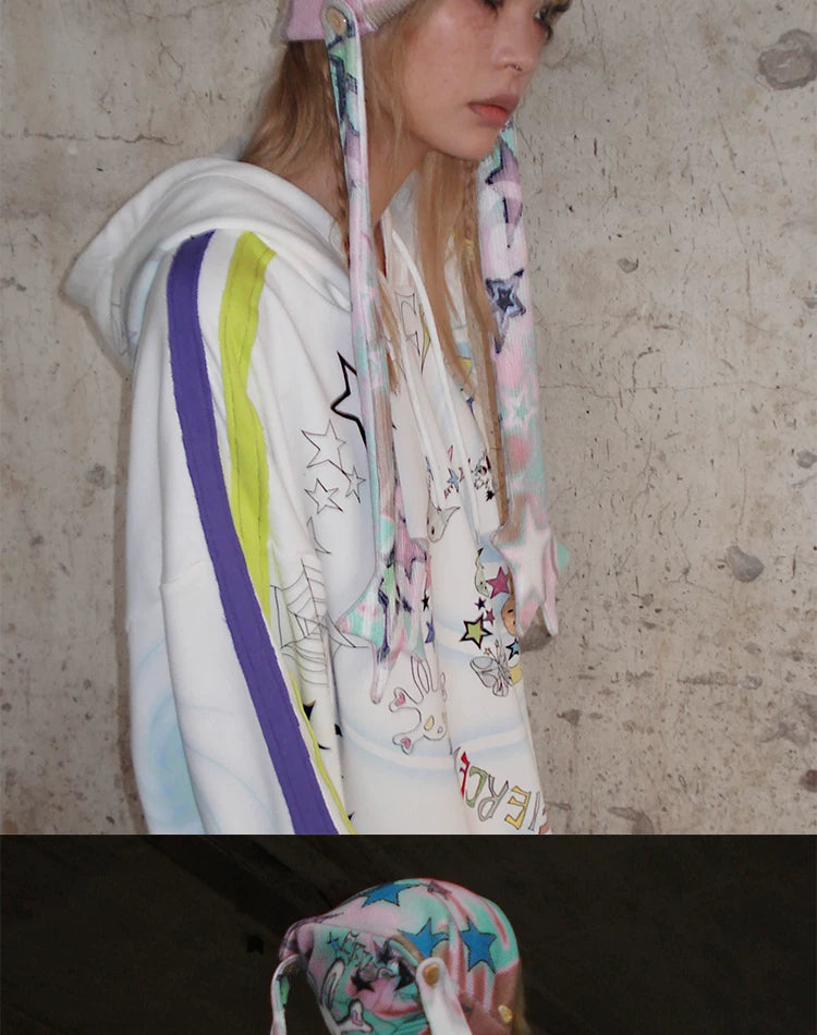 Bonnet en tricot à motif de crâne de lapin