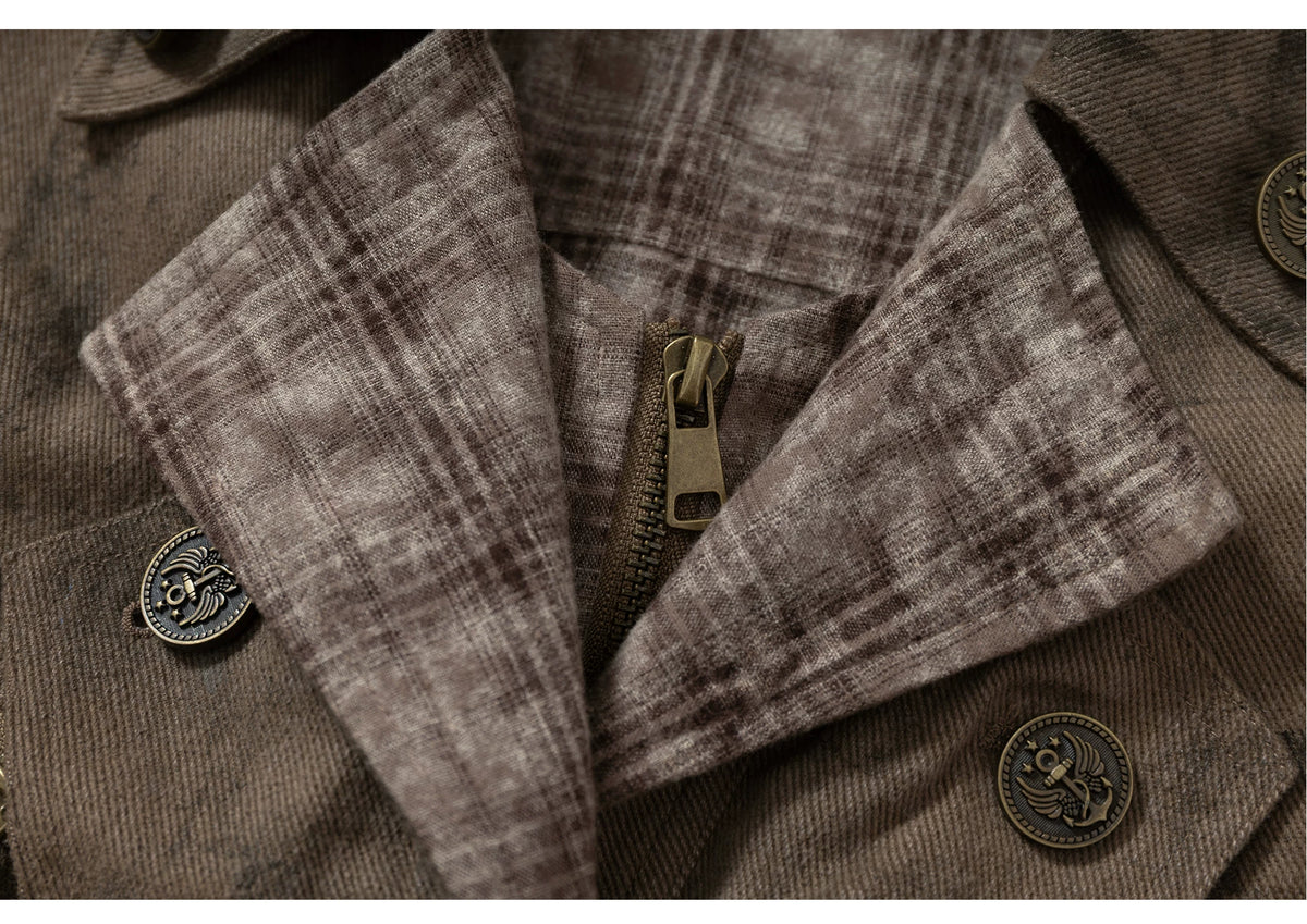 Patchwork Plaid Punk Work Jacket
