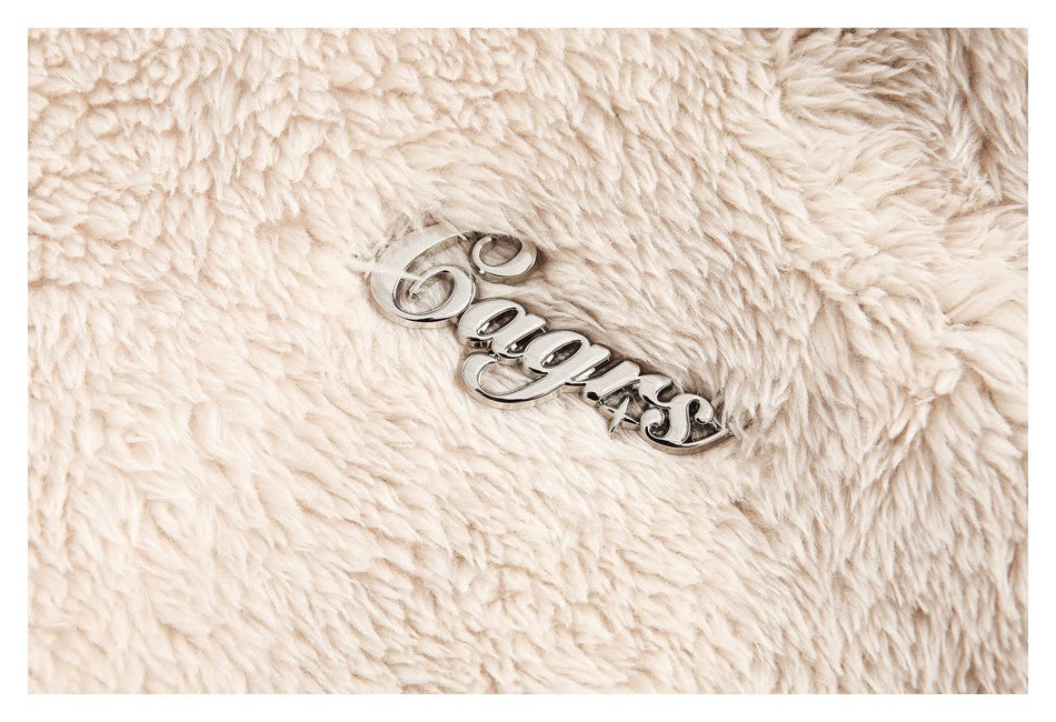 Veste en fourrure à capuche avec oreilles de lapin
