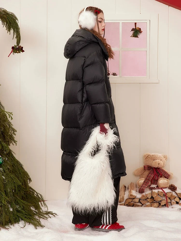 Hooded White Duck Down Coat
