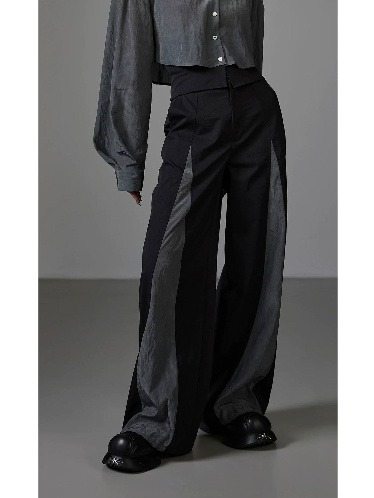 Pantalon large patchwork