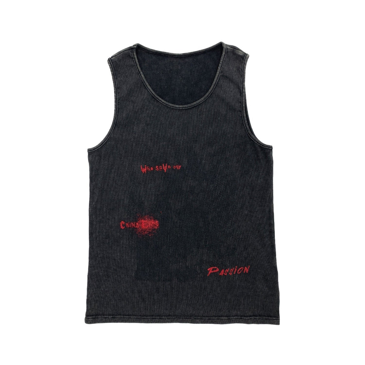 Letter Graffiti Round Neck Sleeveless Tank Top