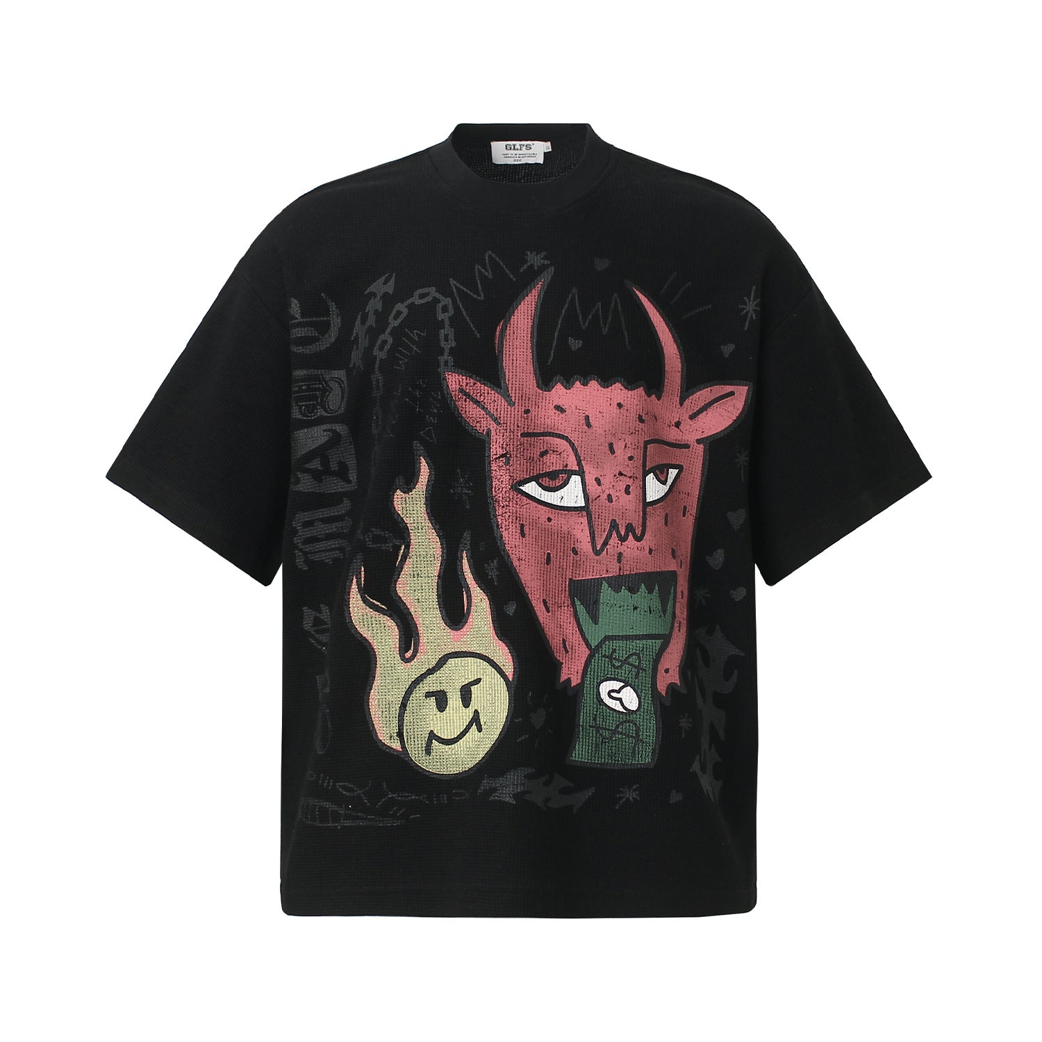 Waffle Graphic Oversize Short Sleeve T-Shirt