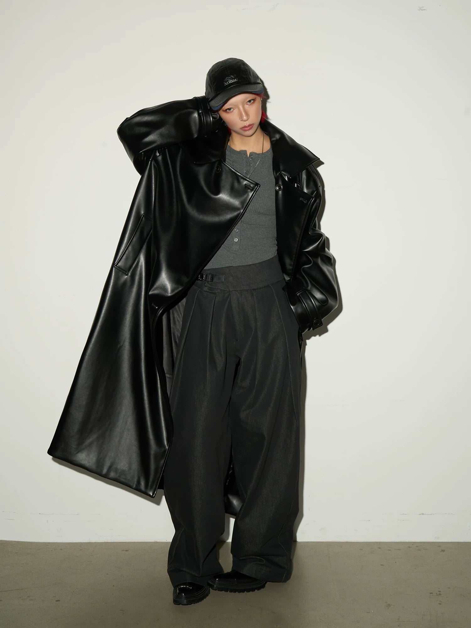 Buckle Design Wide Leg Trousers
