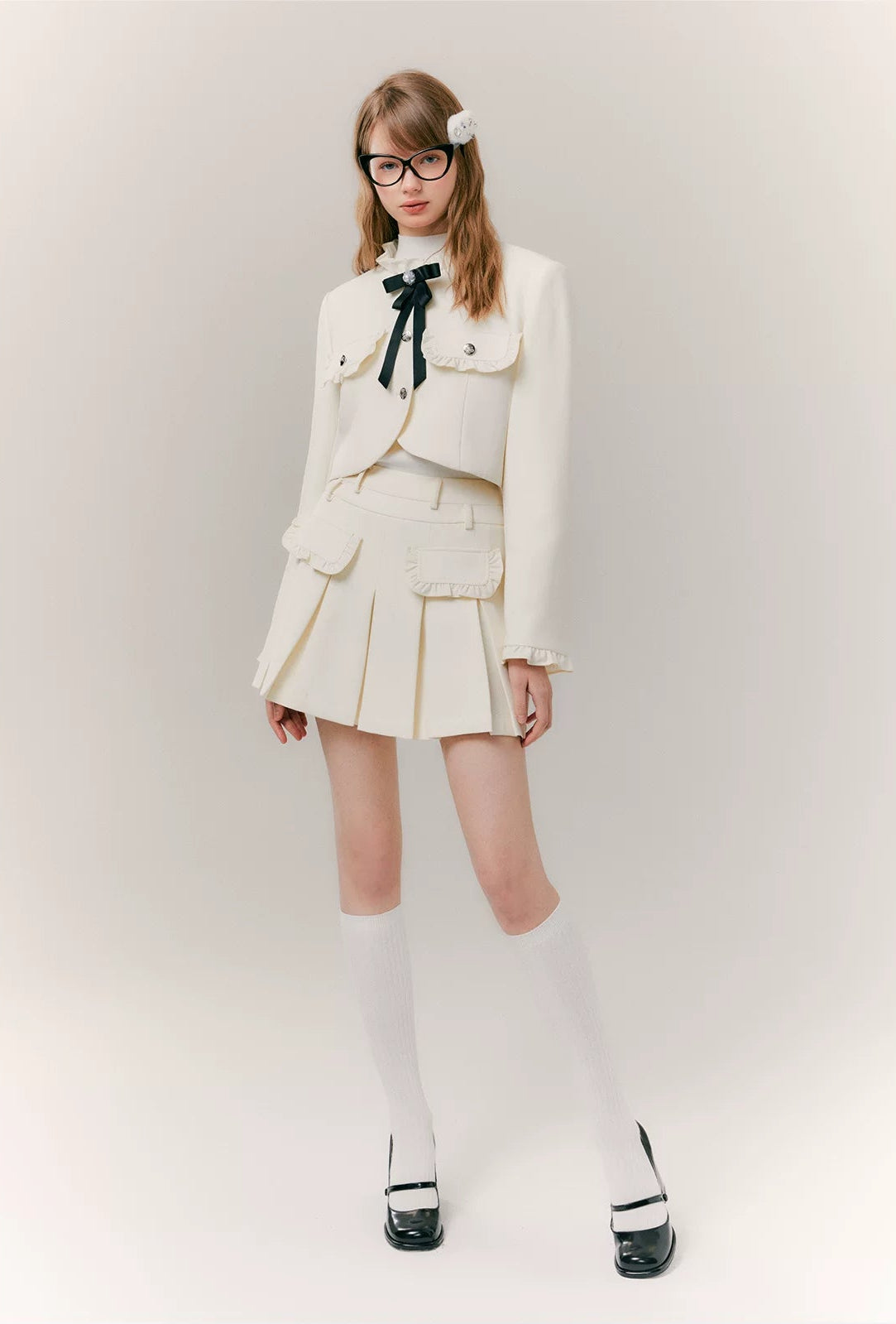 Pleated Skirt & Slim Tailored Jacket Setup