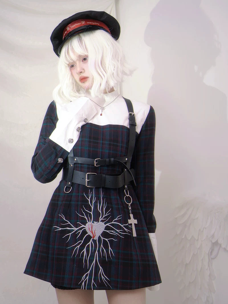 Bicolor Patchwork Long Sleeve Dress
