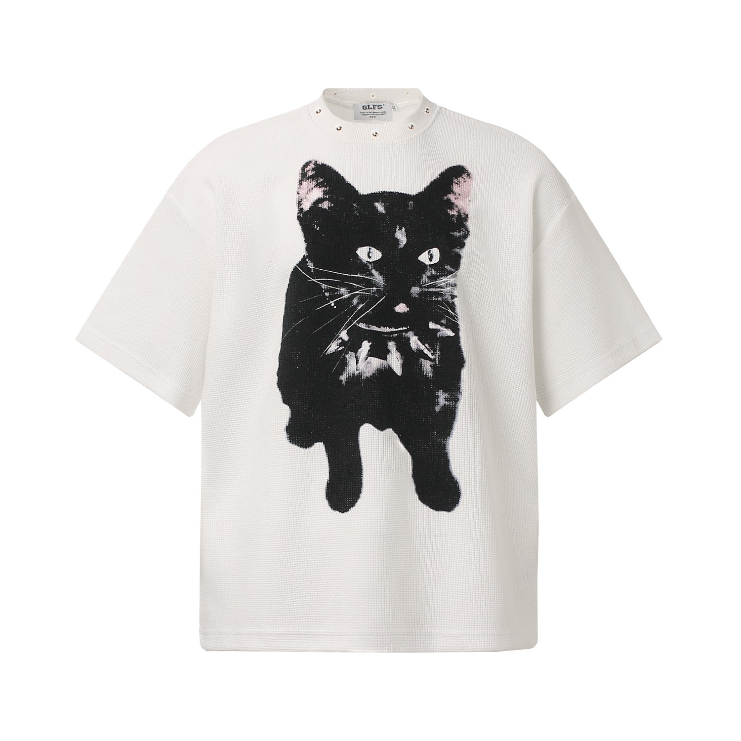 Graphic Print Rib Knit Short Sleeve T-Shirt
