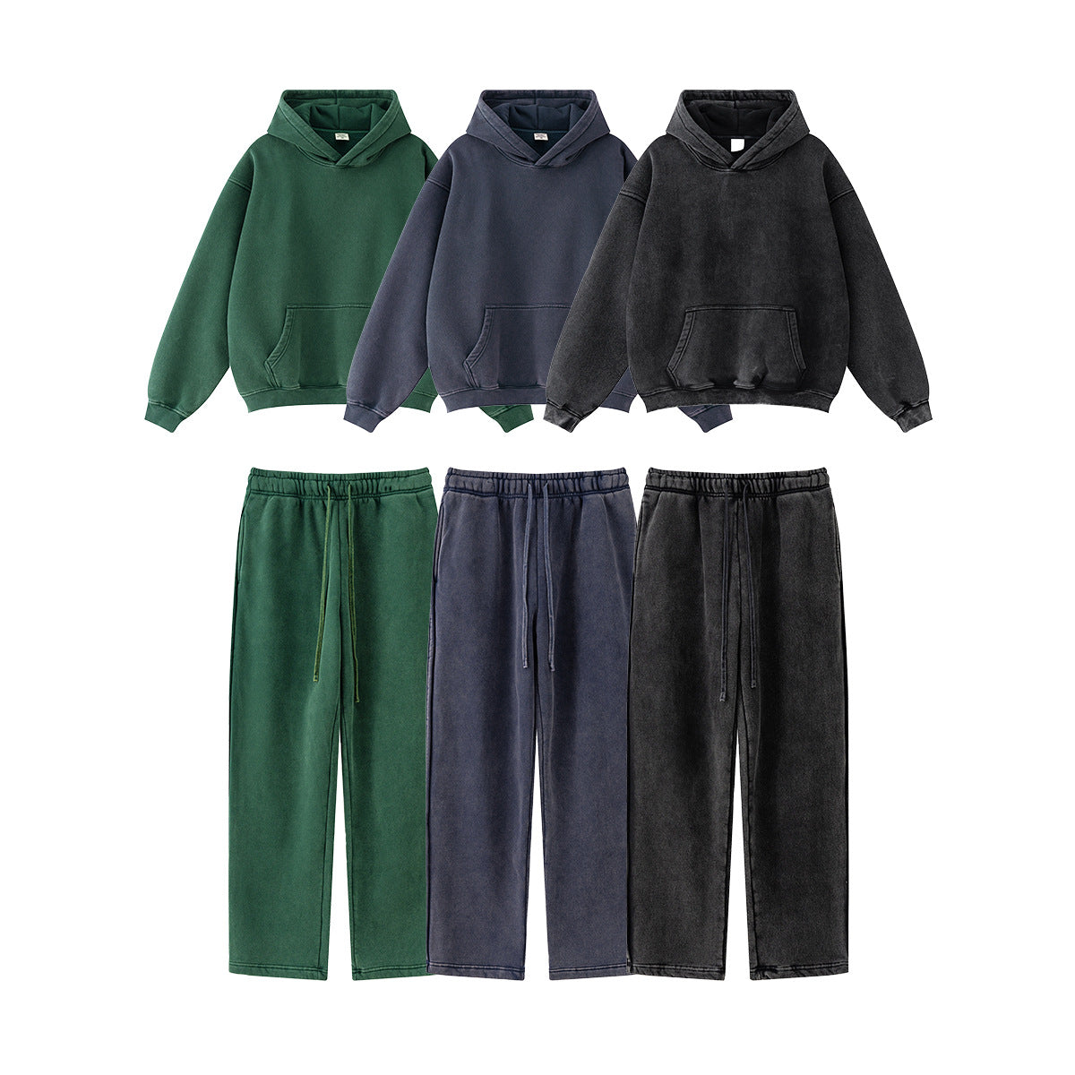 Oversize Washed Hoodie & Straight Sweatpants Setup