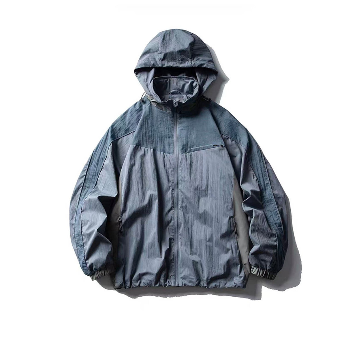 Oversize Nylon Hooded Jacket & Panel Wide Leg Pants Setup