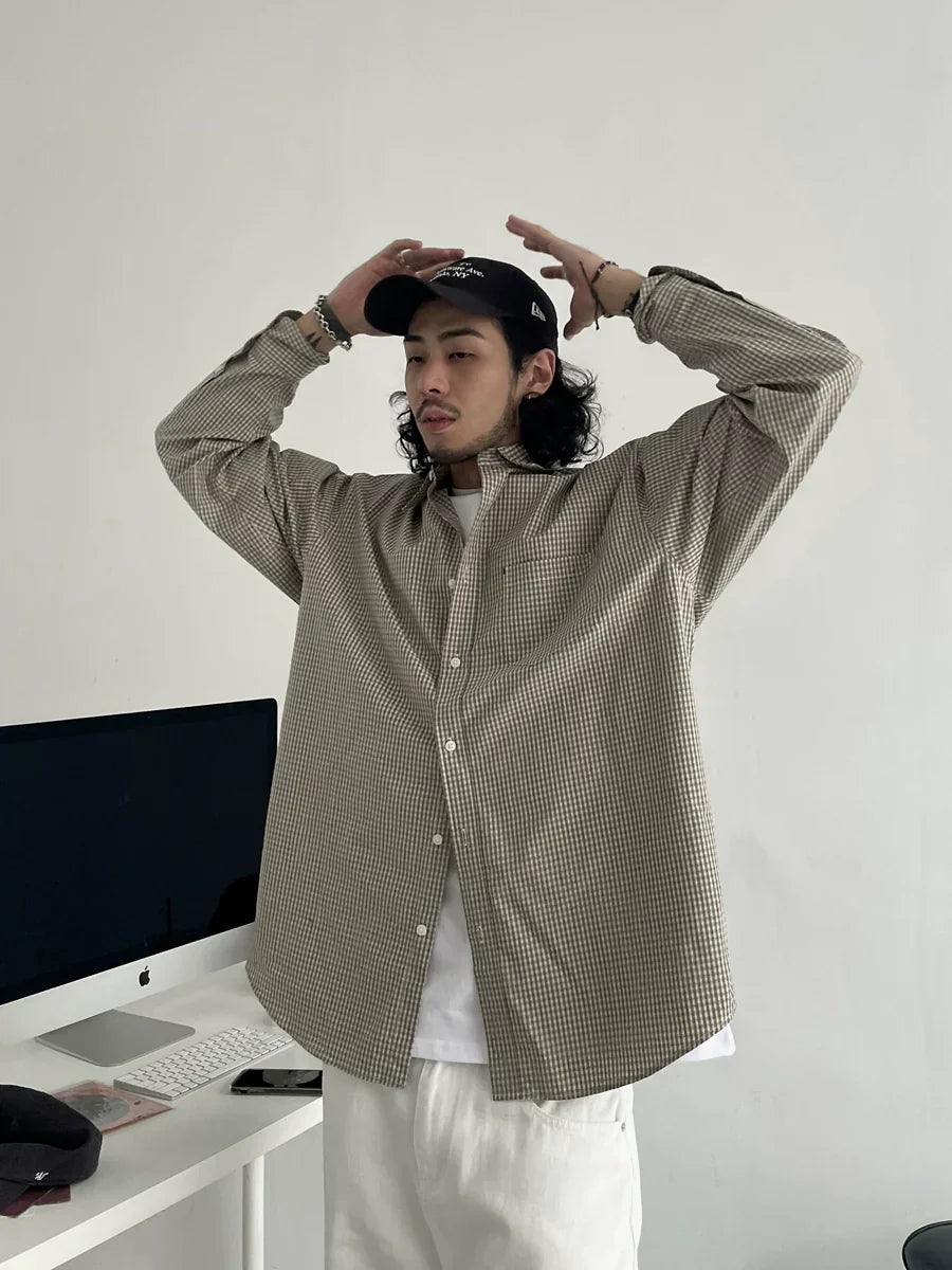 Basic Plaid Design Long-sleeve Shirt