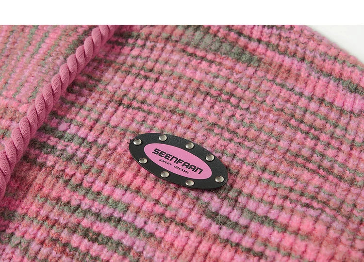 Hooded Knit Sweater Dress