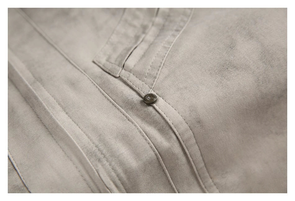 Distressed Stand Collar Jacket