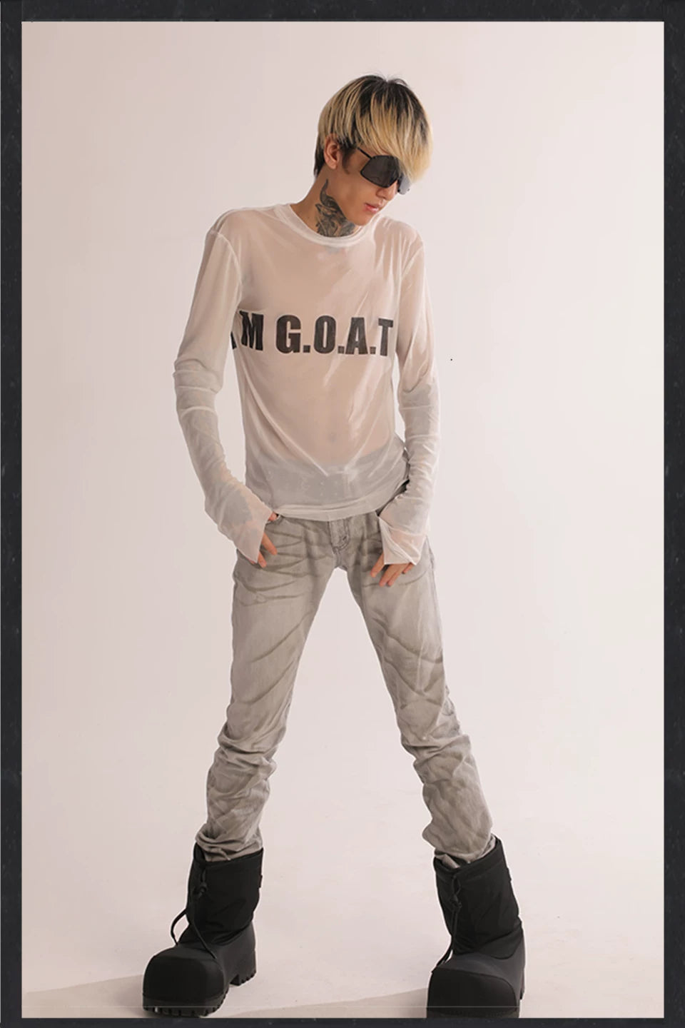 Subculture Print Slim Long Sleeve T-Shirt
