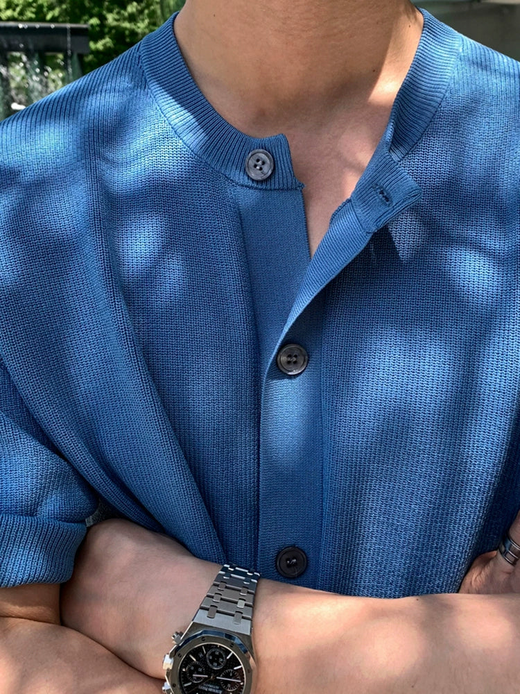 Simple Knit Short Sleeve Shirt