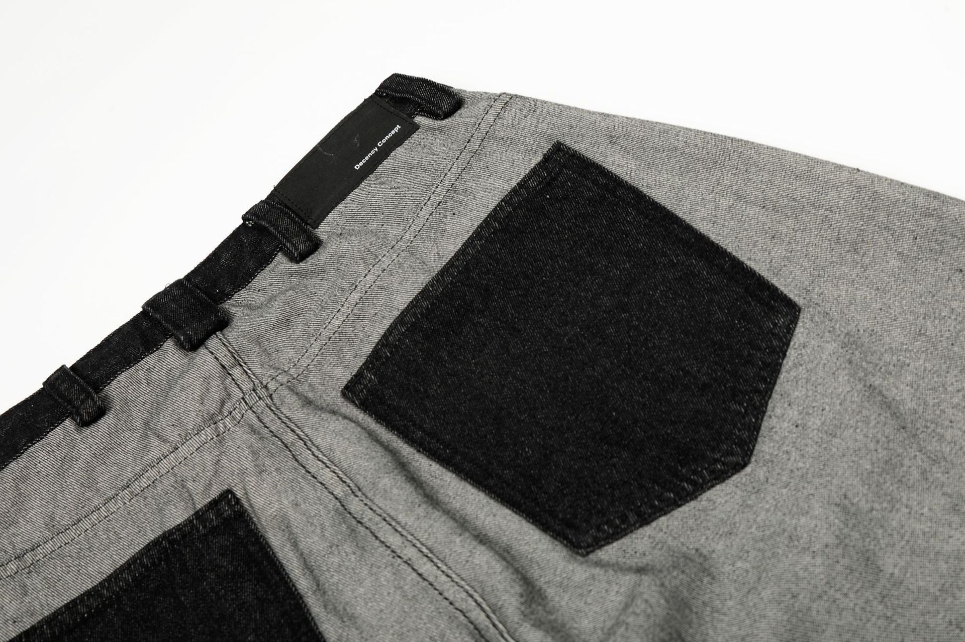 Print Deconstruction Wide Leg Denim Jeans