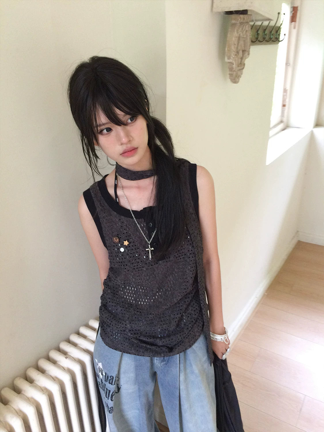 Strap Detail Oversize Tank Top