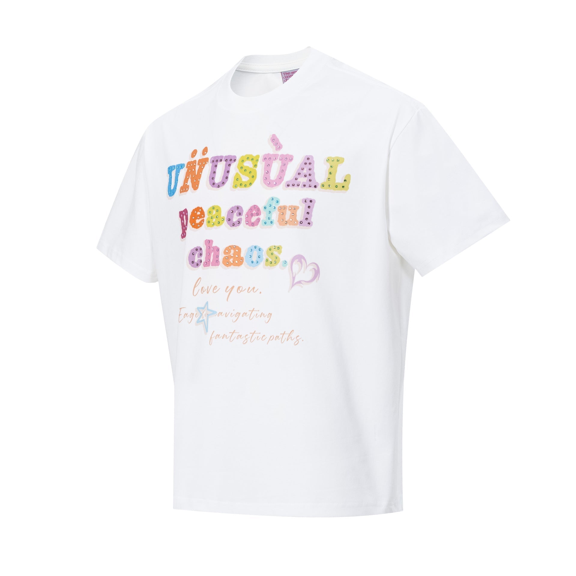 Letter Studs Oversize Short Sleeve T-Shirt