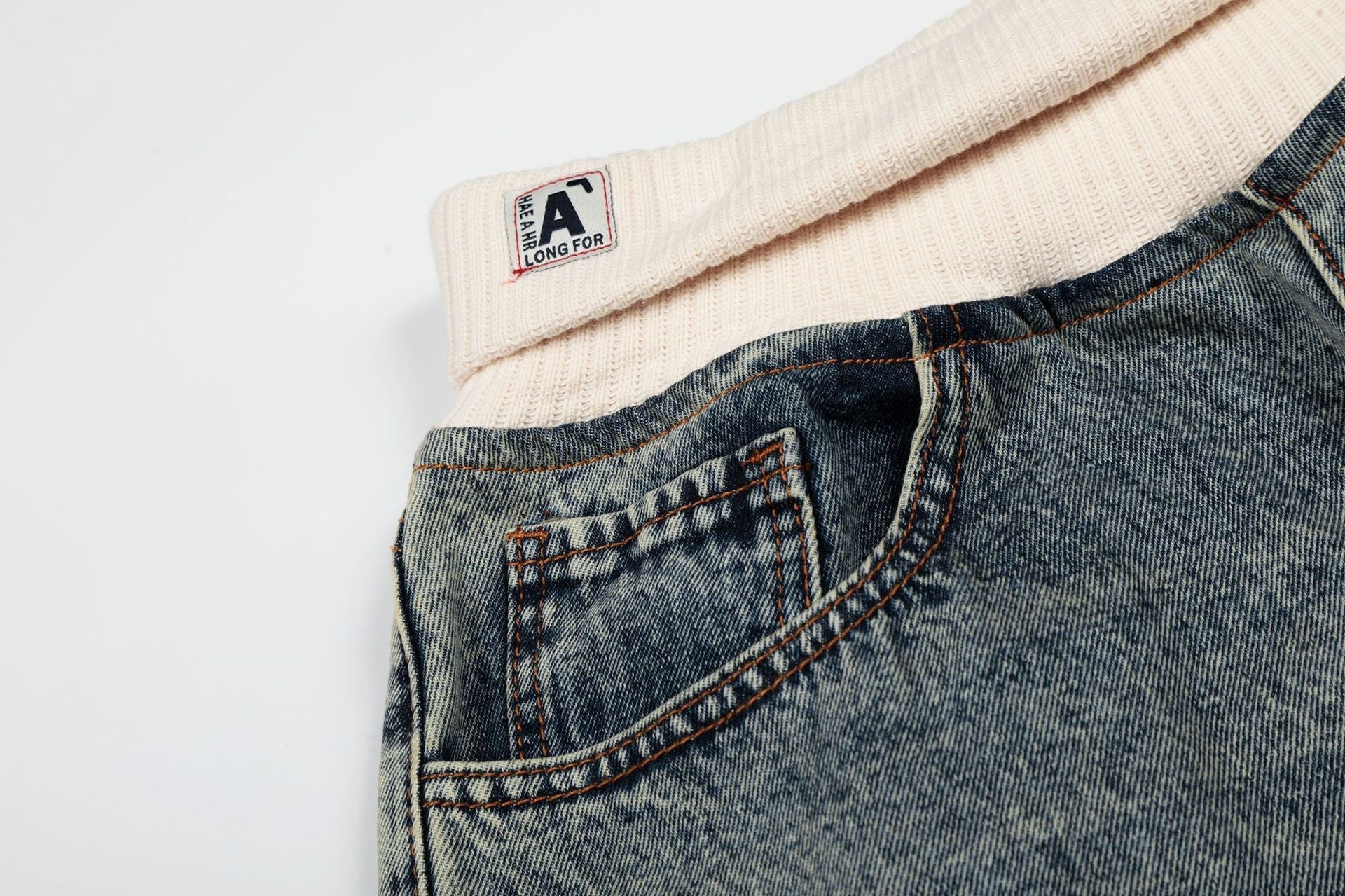 Deconstruction Patchwork Wide Leg Denim Jeans