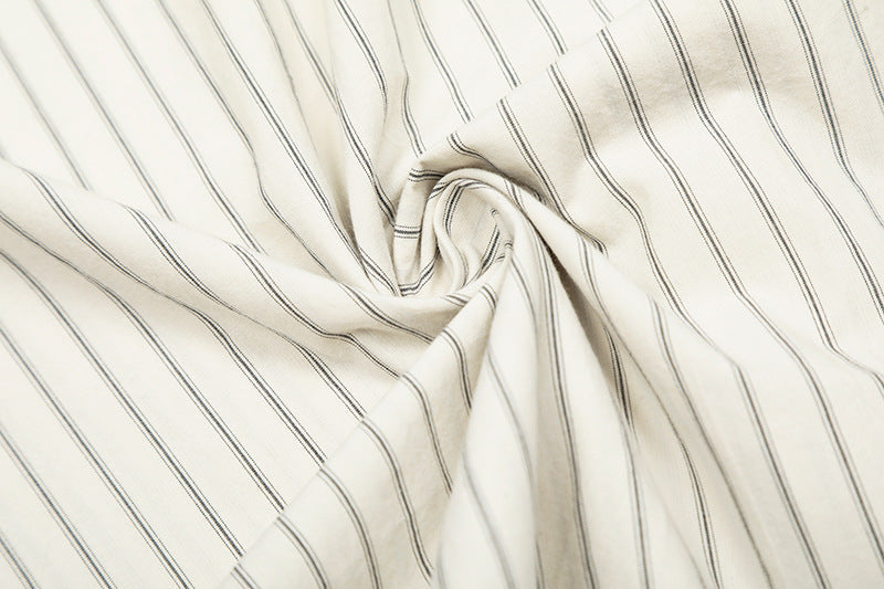 Embroidery Striped Turn-Do