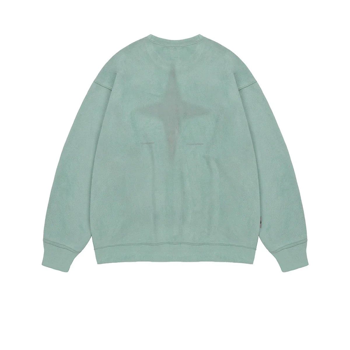 Overize Suede Round Neck Sweatshirt
