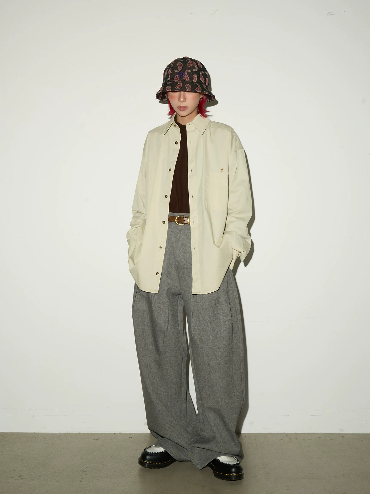 Pleats High Waist Wide Leg Trousers