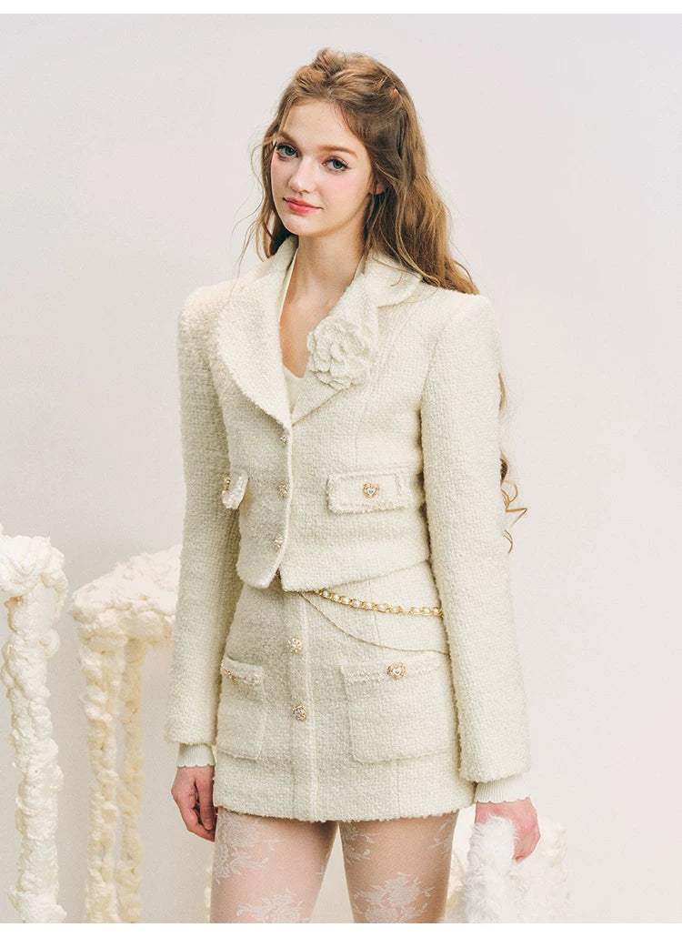 Button Up Cropped Jacket & Short Skirt Setup