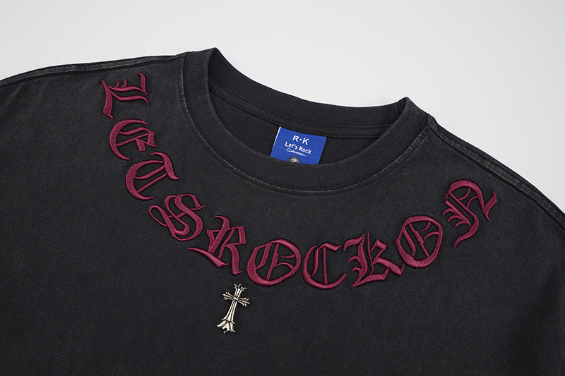 Washed Cross Logo Short Sleeve T-Shirt