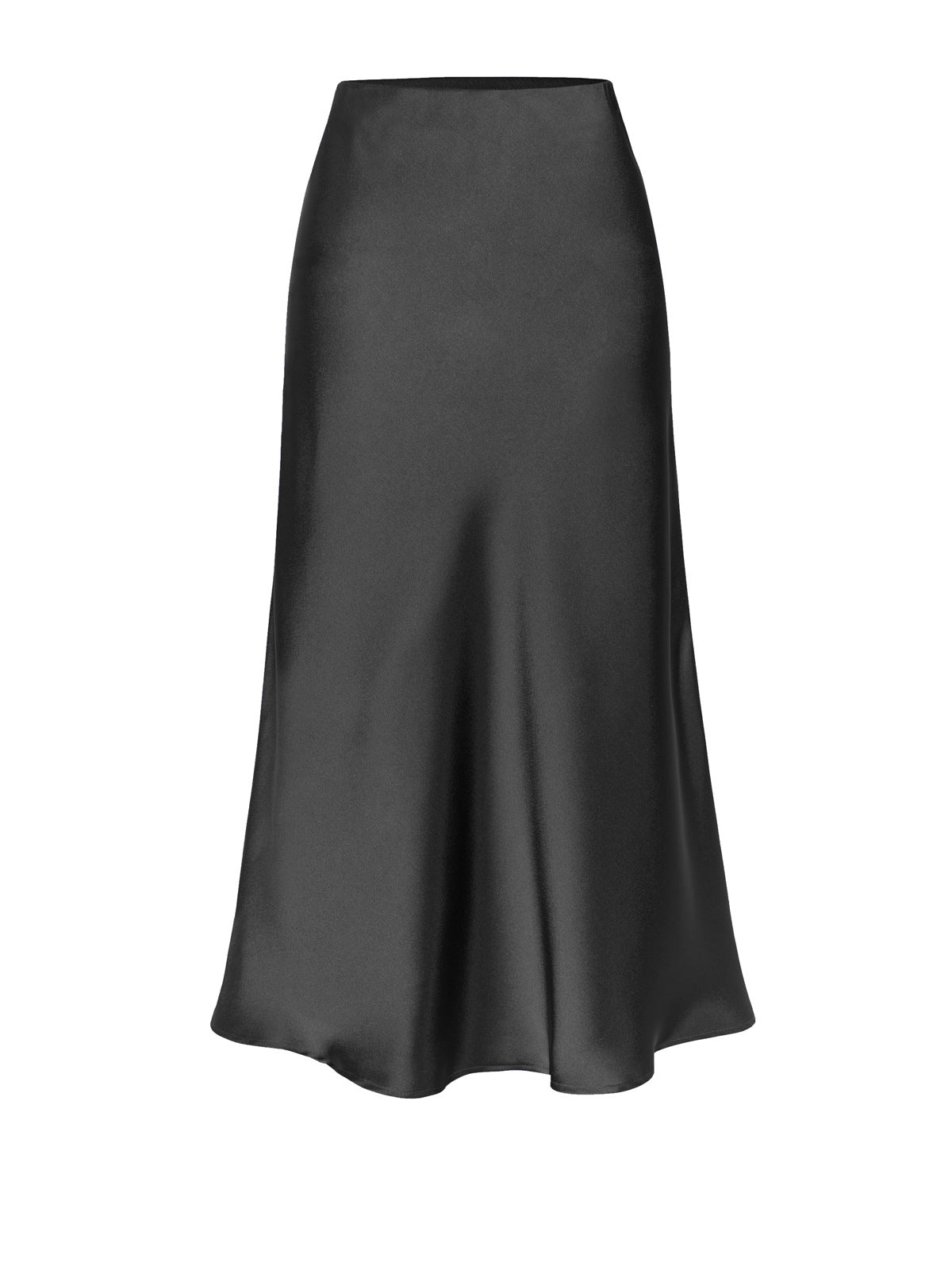 Satin High Waist Midi Skirt