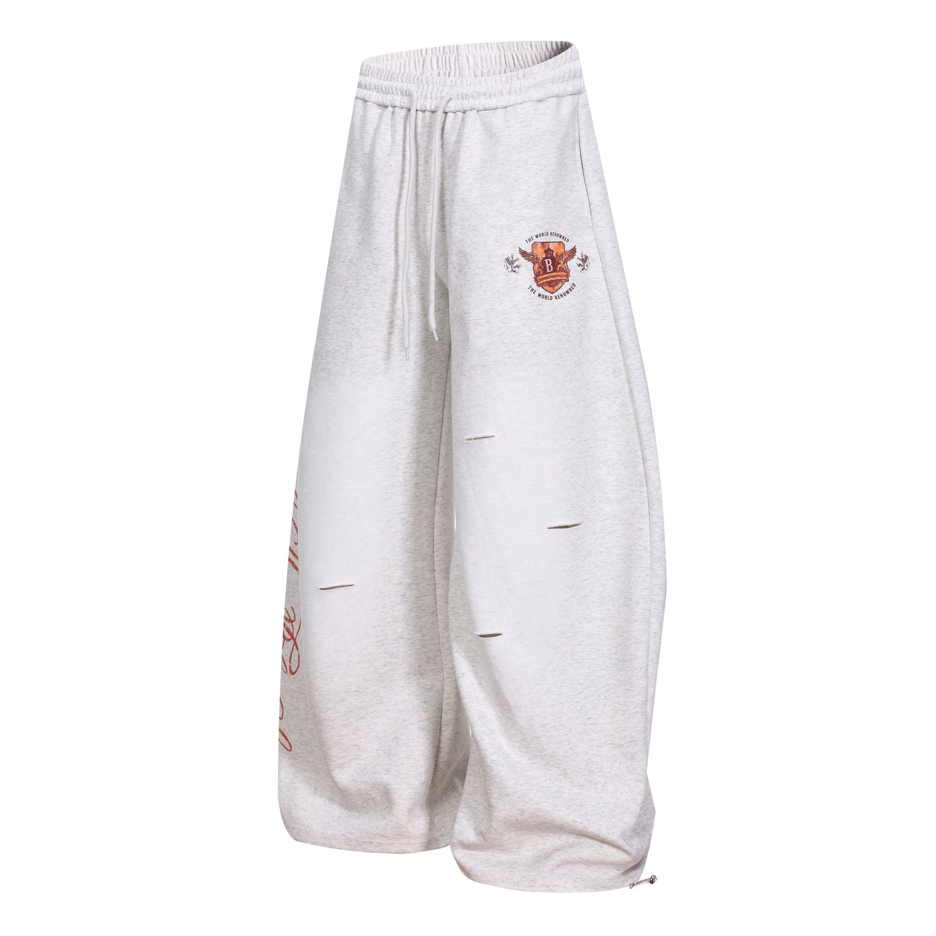 Print Barrel Leg Sweatpants