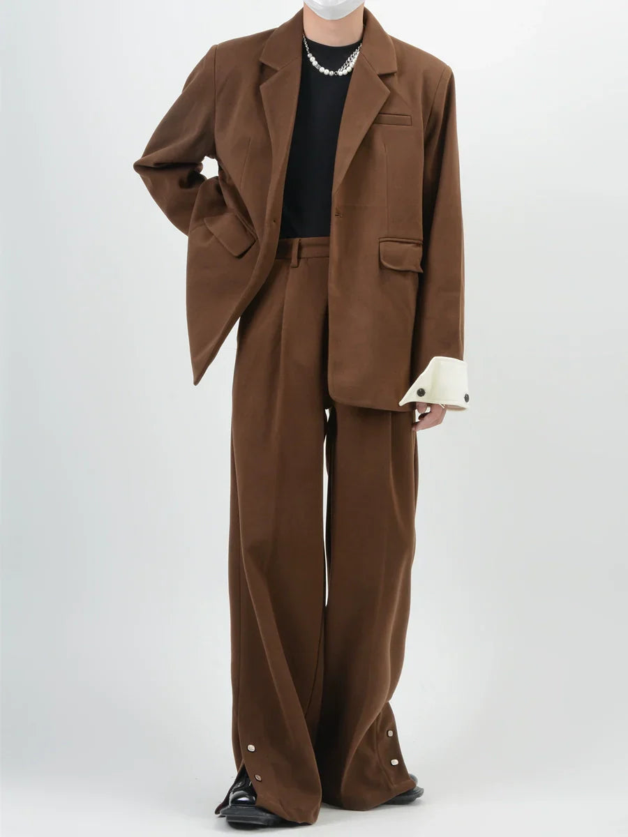 High-End Tailored Jacket & Straight Trousers Setup