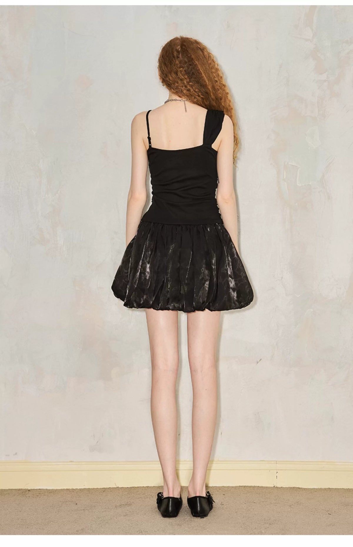 Rose Design A-Line Fluffy Tassel Slim Fit Dress
