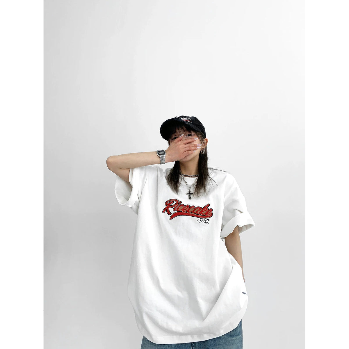 Logo Patch Oversize Short Sleeve T-Shirt