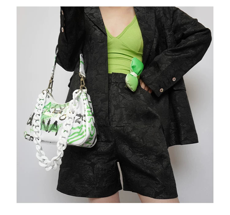 Graphic Design Chain Shoulder Bag