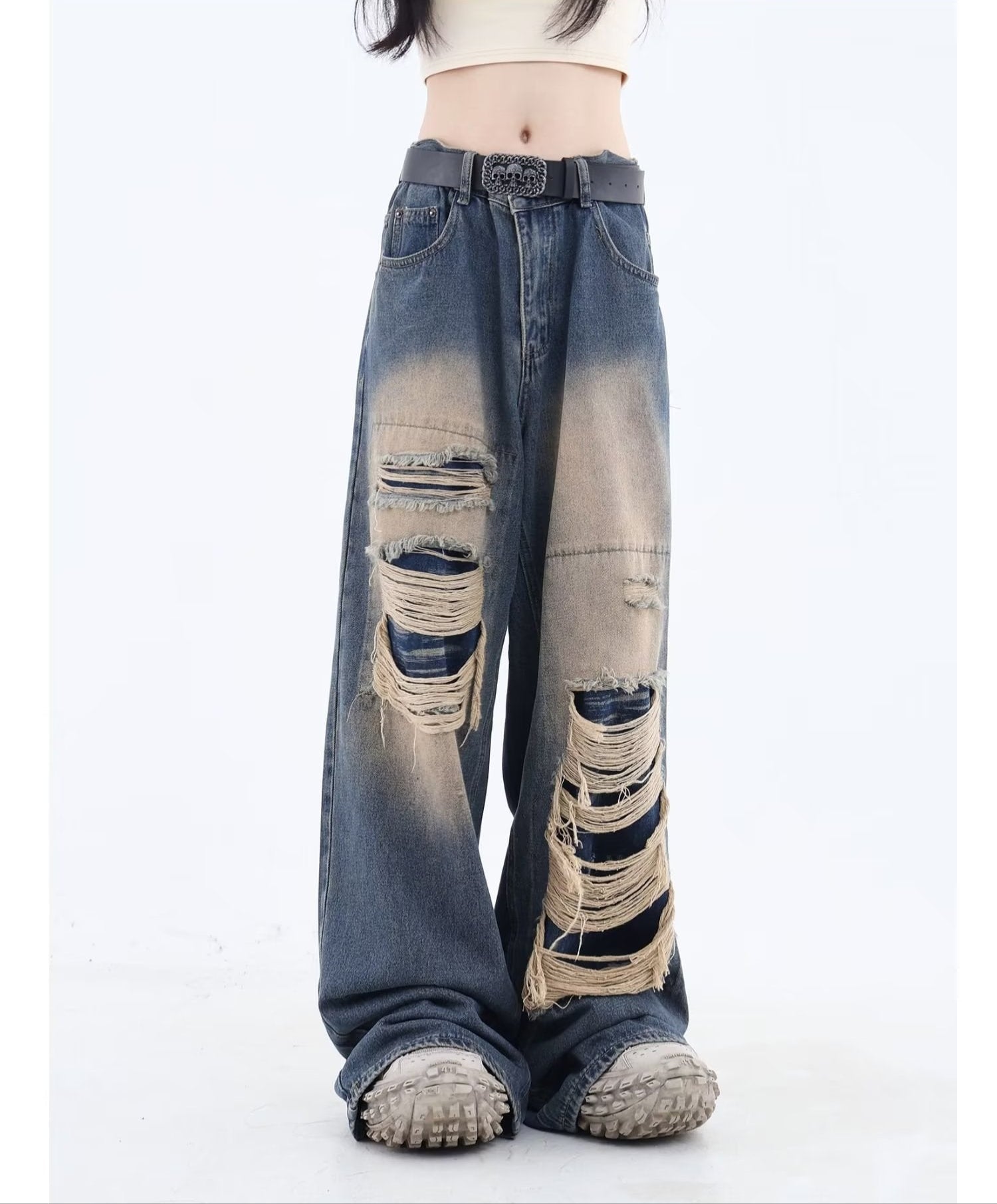Y2k Gothic Ripped Jeans
