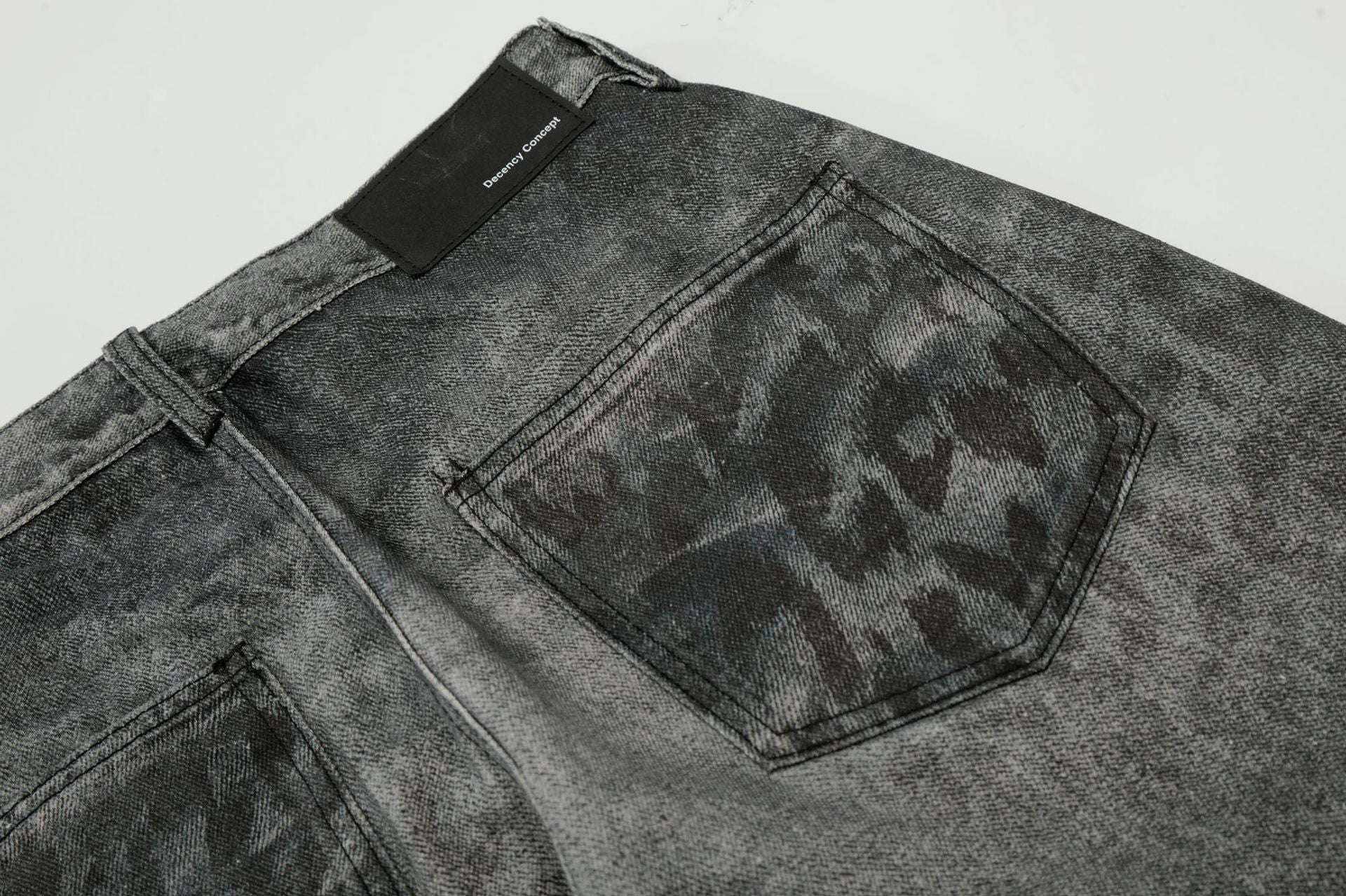 Washed Whisker Straight Denim Jeans
