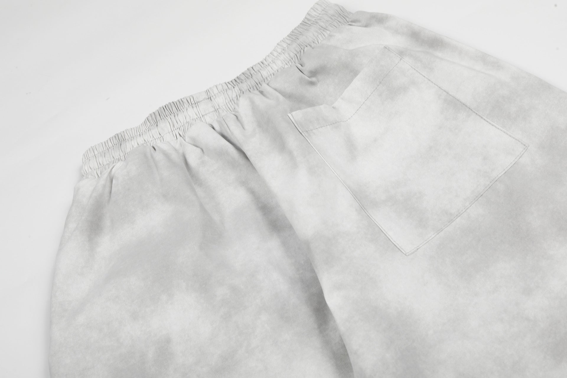 Washed Letter Print Drawstring Wide Leg Pants