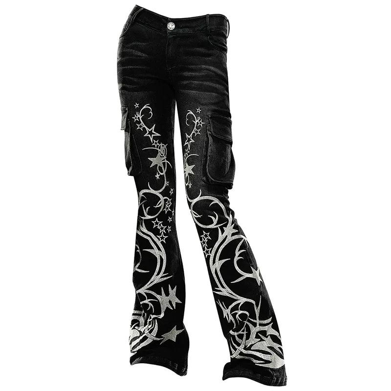 Star Embroidery Denim Jeans