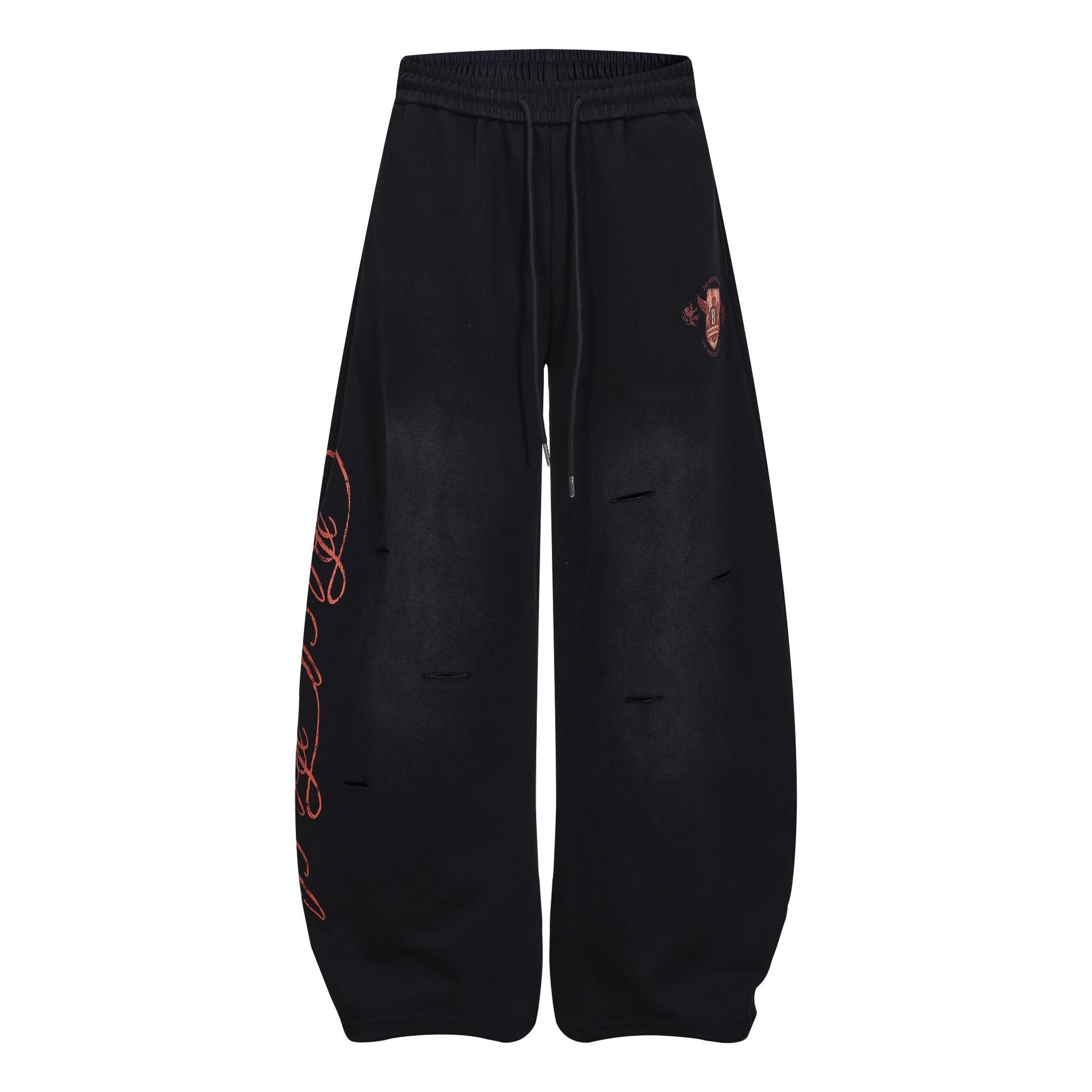 Print Barrel Leg Sweatpants