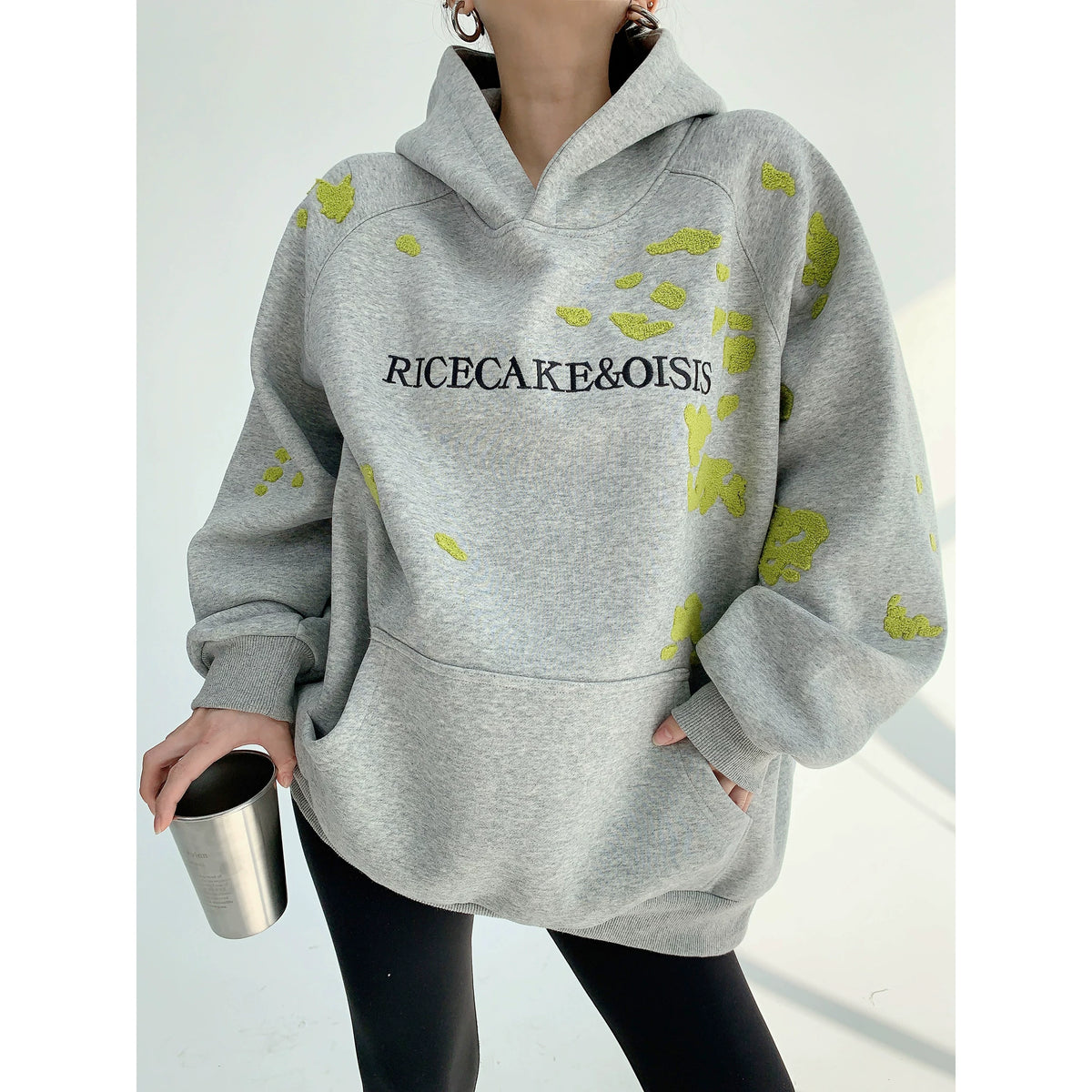 Thick Embroidery Oversized Hoodie