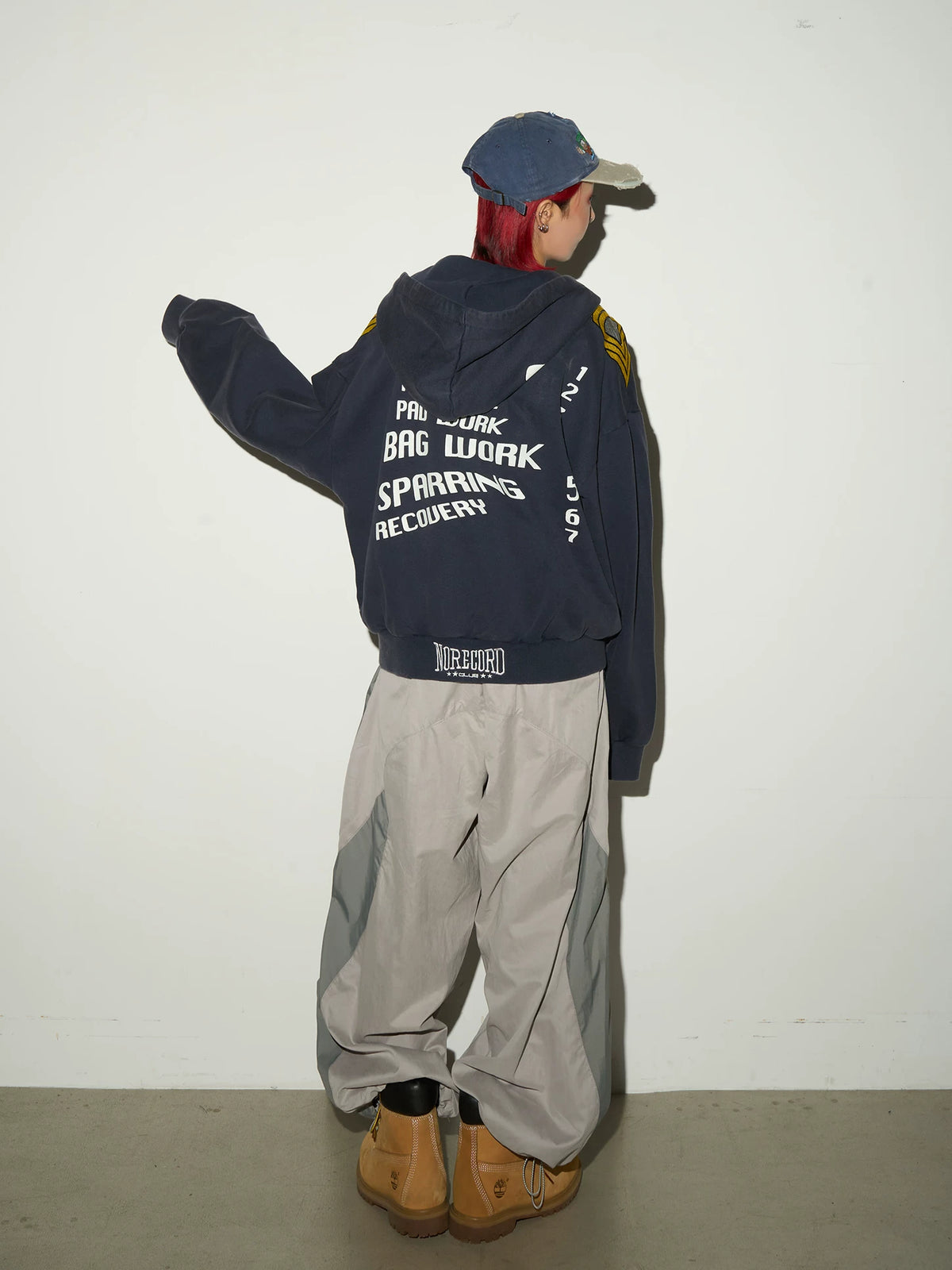 Oversize Nylon Hooded Jacket & Panel Wide Leg Pants Setup