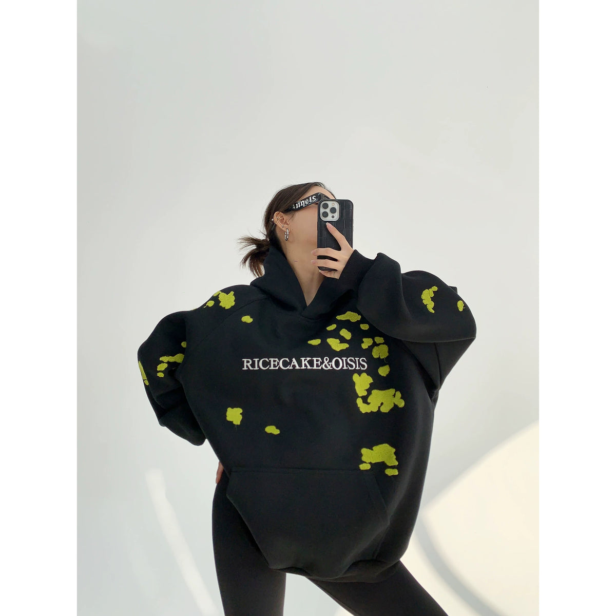 Thick Embroidery Oversized Hoodie