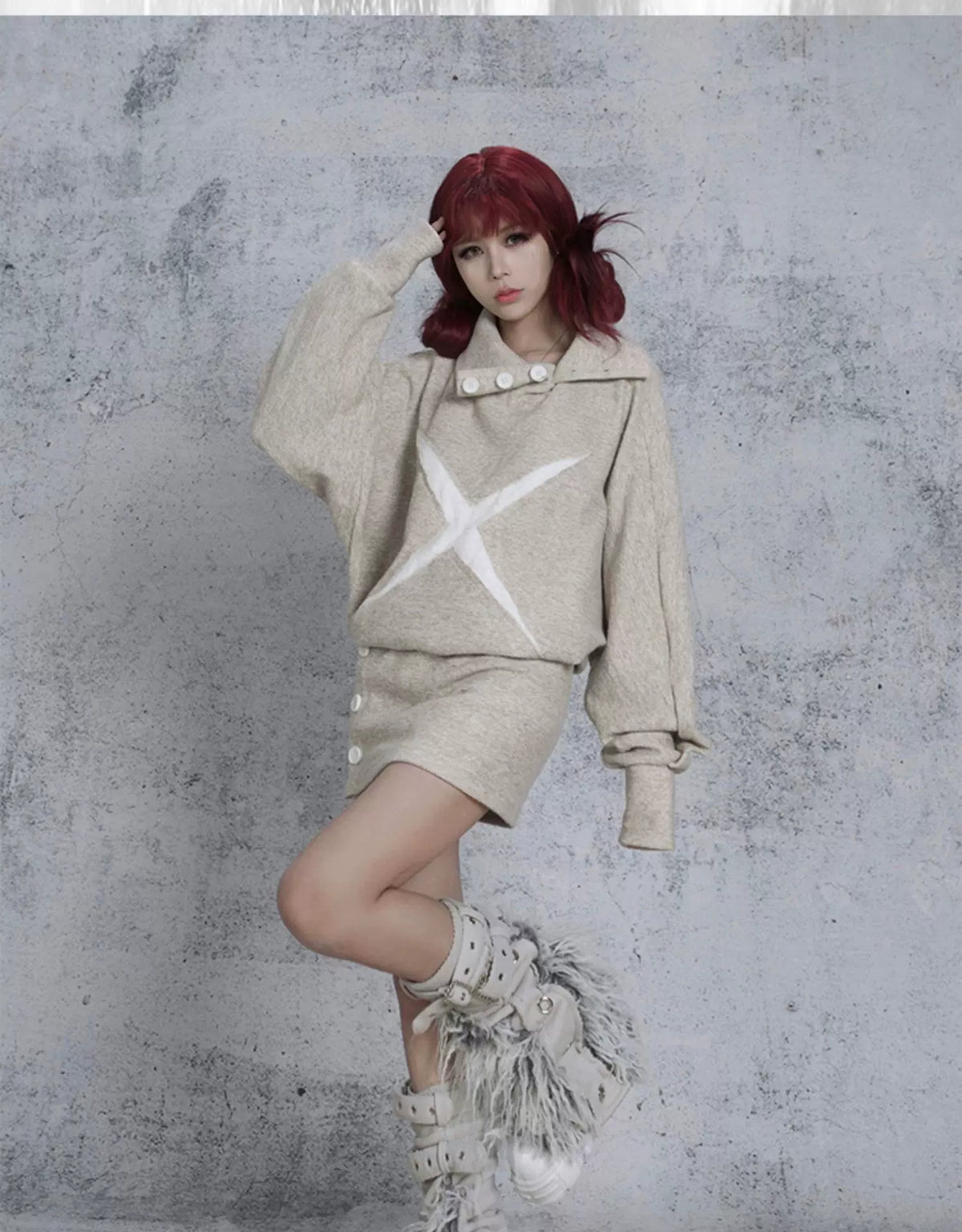 Patchwork Heavy-Duty Punk Short Pants & Leg Cover