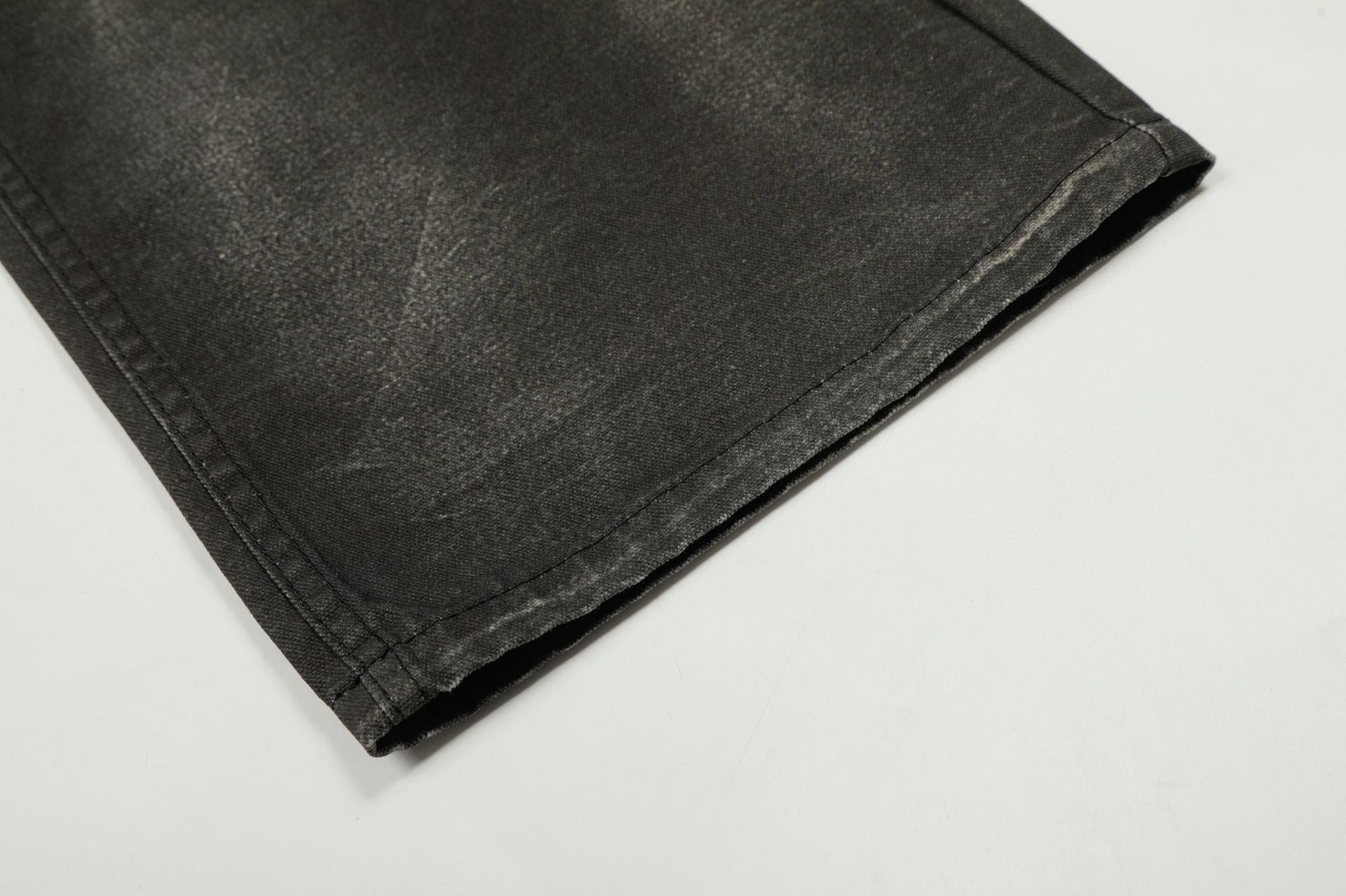 Washed Fade Whisker Wide Leg Straight Denim Jeans