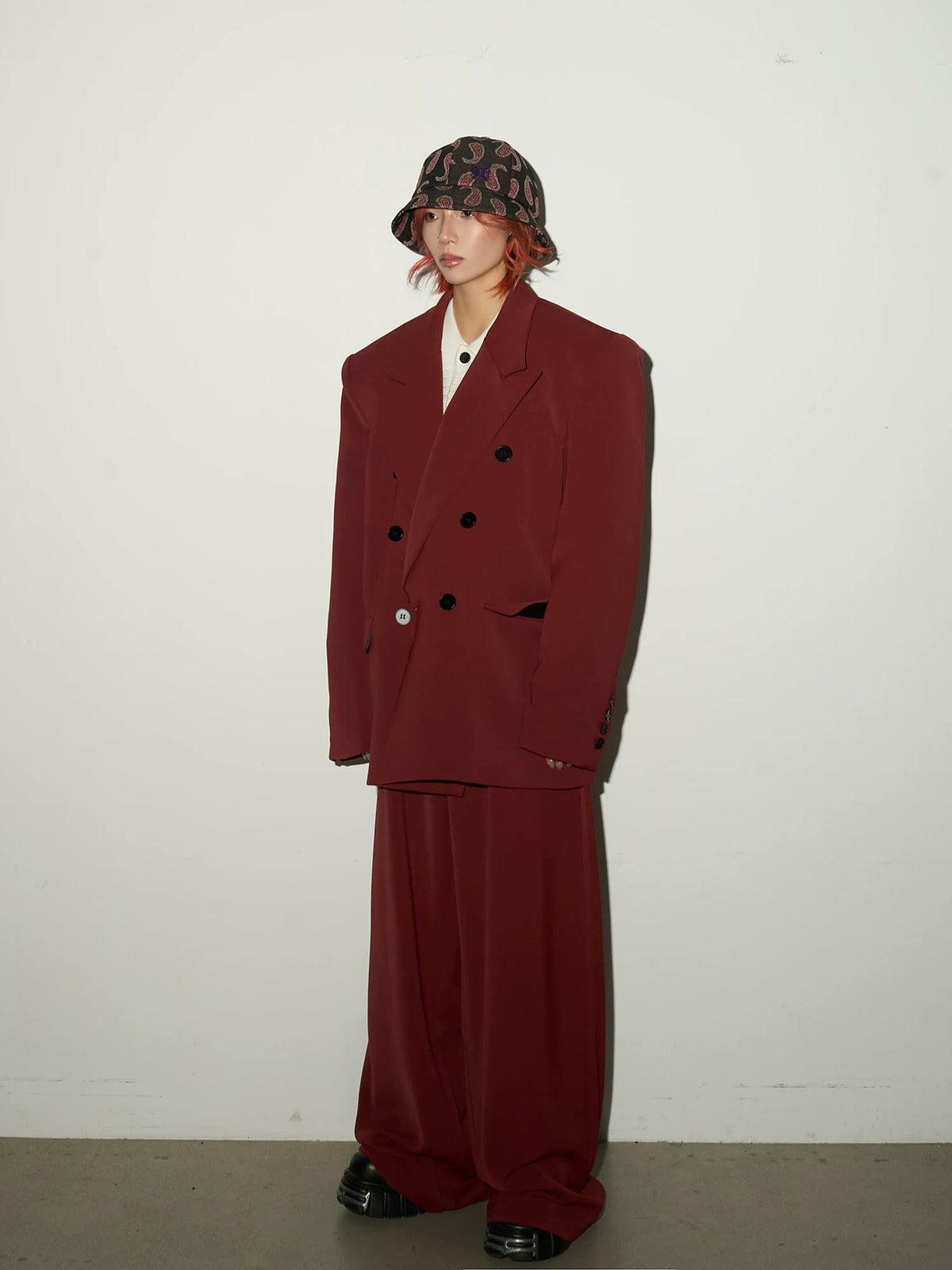 Double Breasted Tailored Jacket & Wide Leg Trousers Setup