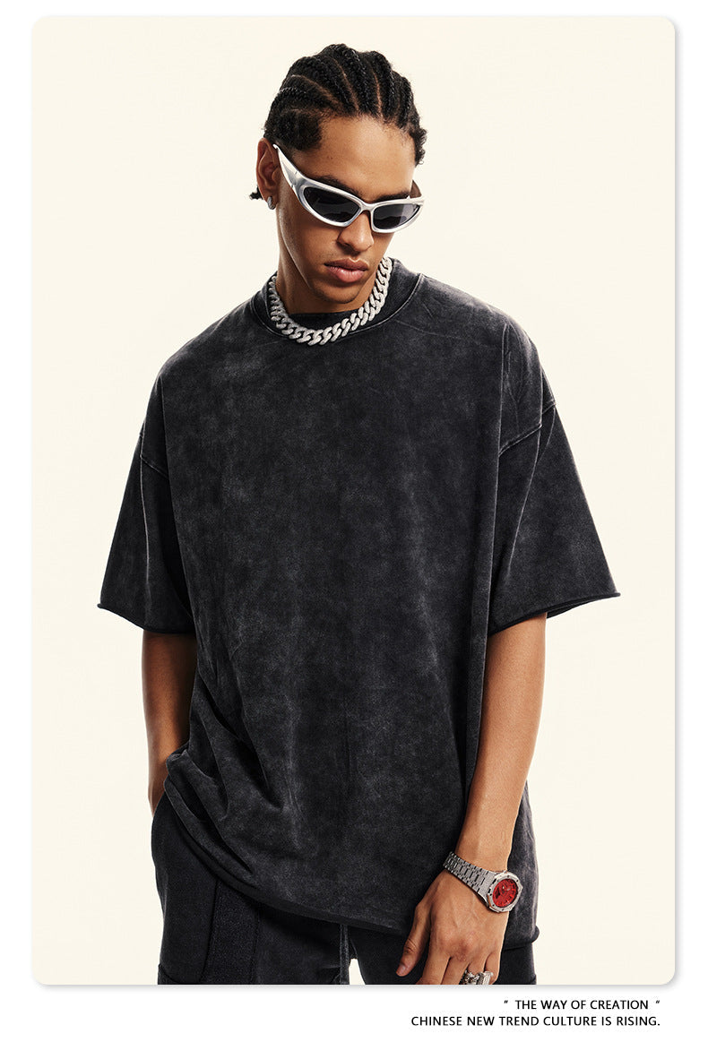 Washed Heavyweight Short Sleeve T-Shirt & Short Sweatpants Setup