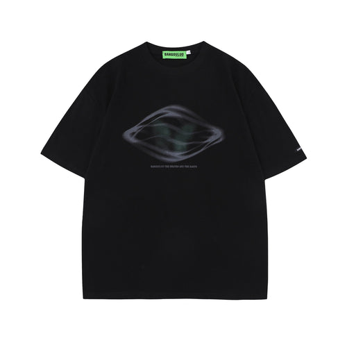 Abstraktes Grafik-T-Shirt mit kurzem Arm - Schwarz / S