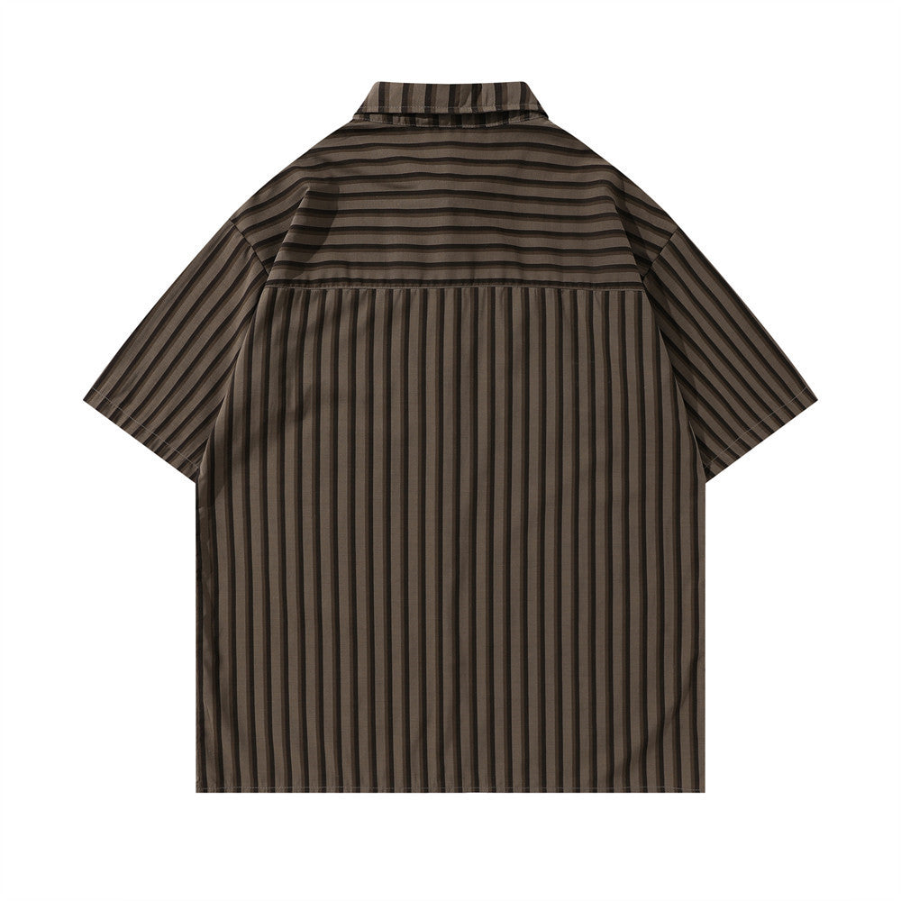 Camicia a righe retrò con 2 tasche