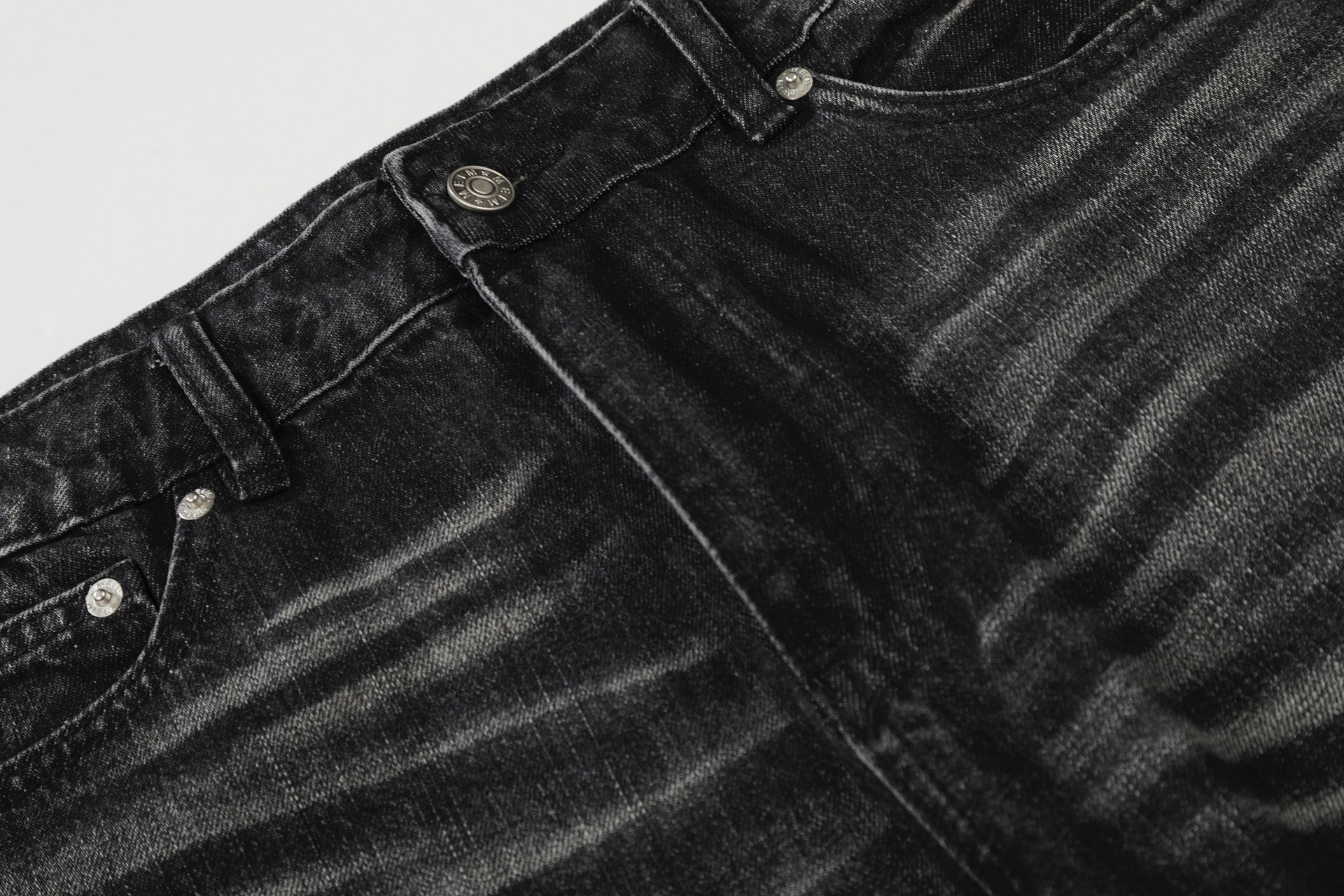 Wash Whisker Wide Leg Denim Jeans