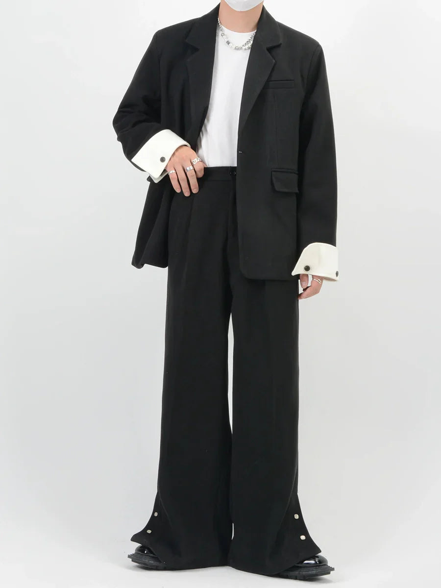 High-End Tailored Jacket & Straight Trousers Setup