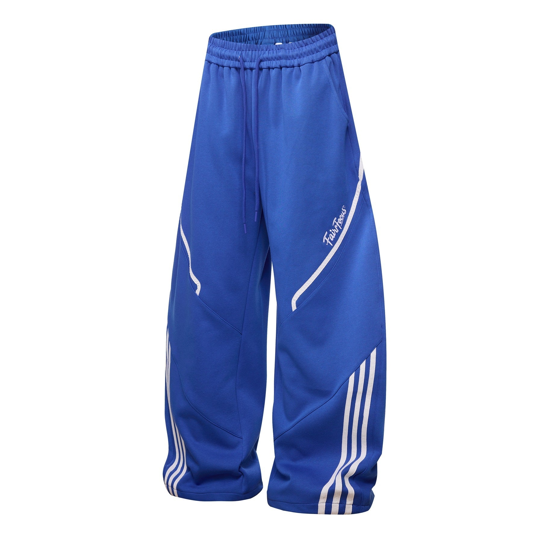 Sporty Stripe Panel Wide Leg Sweatpants